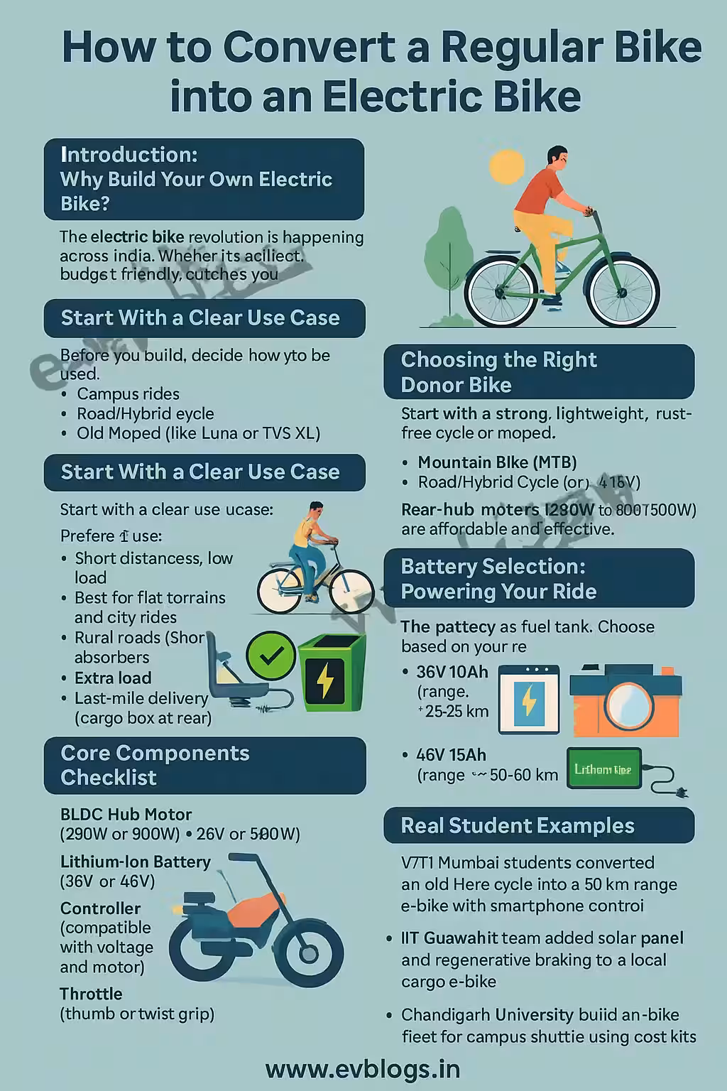How to Convert a Regular Bike into an Electric Bike – Complete Student Project Guide for High-Efficiency E-Bikes in India
