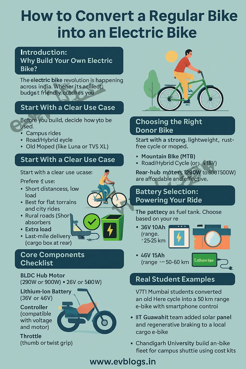 How to Convert a Regular Bike into an Electric Bike – Complete Student Project Guide for High-Efficiency E-Bikes in India